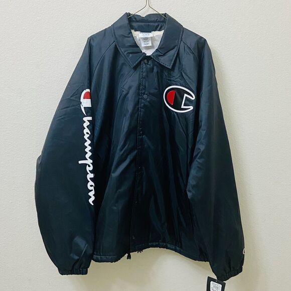 Mens Black Champion Coaches Sherpa Lined Jacket Size Extra Large. MSRP-$80 "NWT"